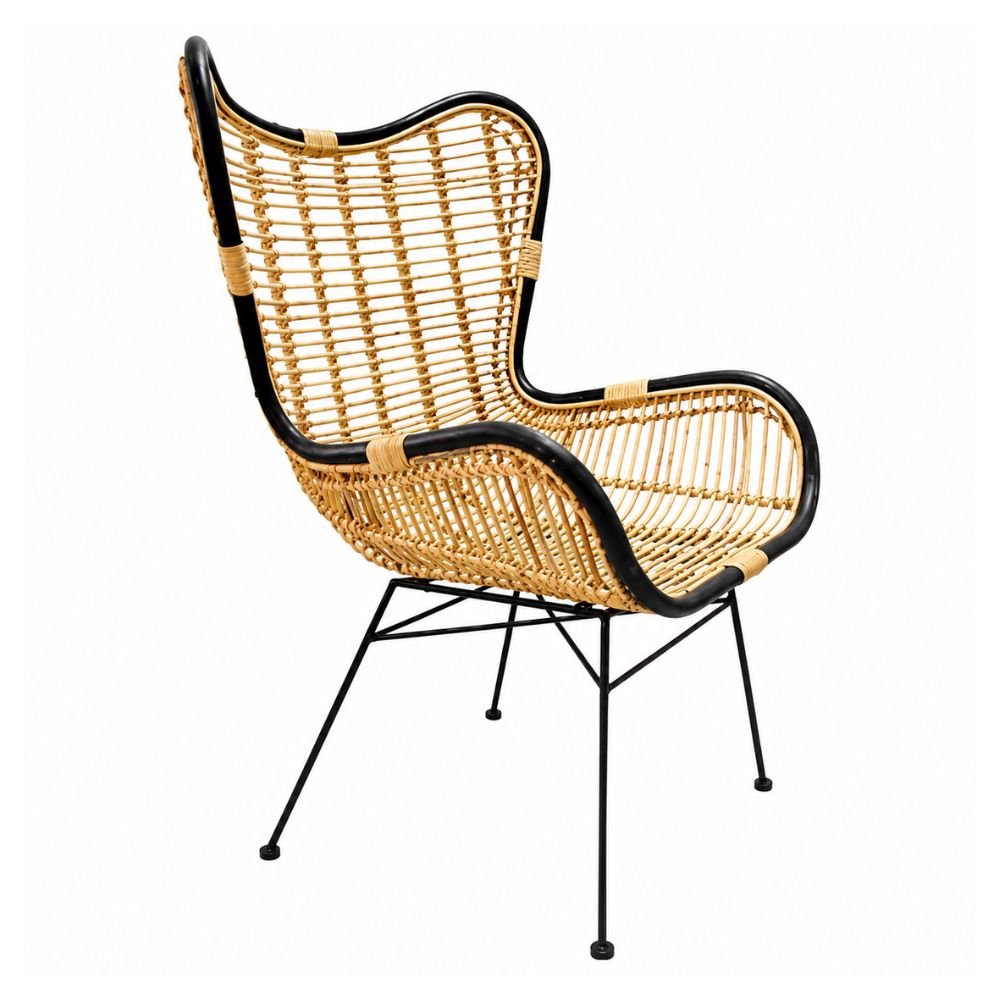 Silla de Interior para Cafetería - NOGAL BEAT JAVA - Natural - Hierro y Rattan - SILLA JAVA Natural - CAMCO - NOGAL BEAT - Silla Comercial Interior