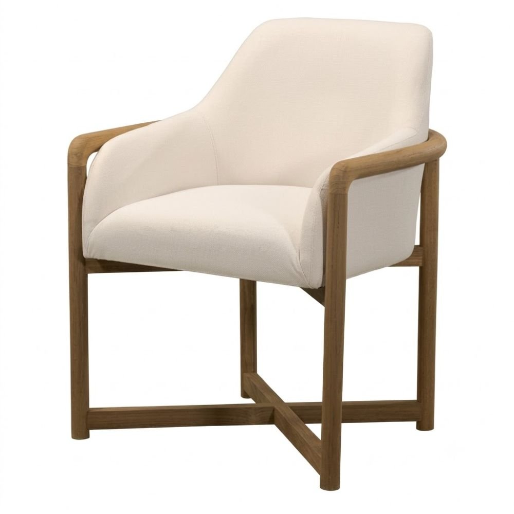 Silla de Interior para Lobby - NOGAL BEAT VALLARTA - Beige - Madera Teca y Tela Poliéster - SILLA VALLARTA Beige - CAMCO - NOGAL BEAT - Silla Comercial Interior