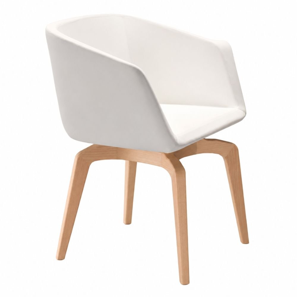 Silla de recepción Labenze MEG tapizada con respaldo envolvente y descansabrazos integrados