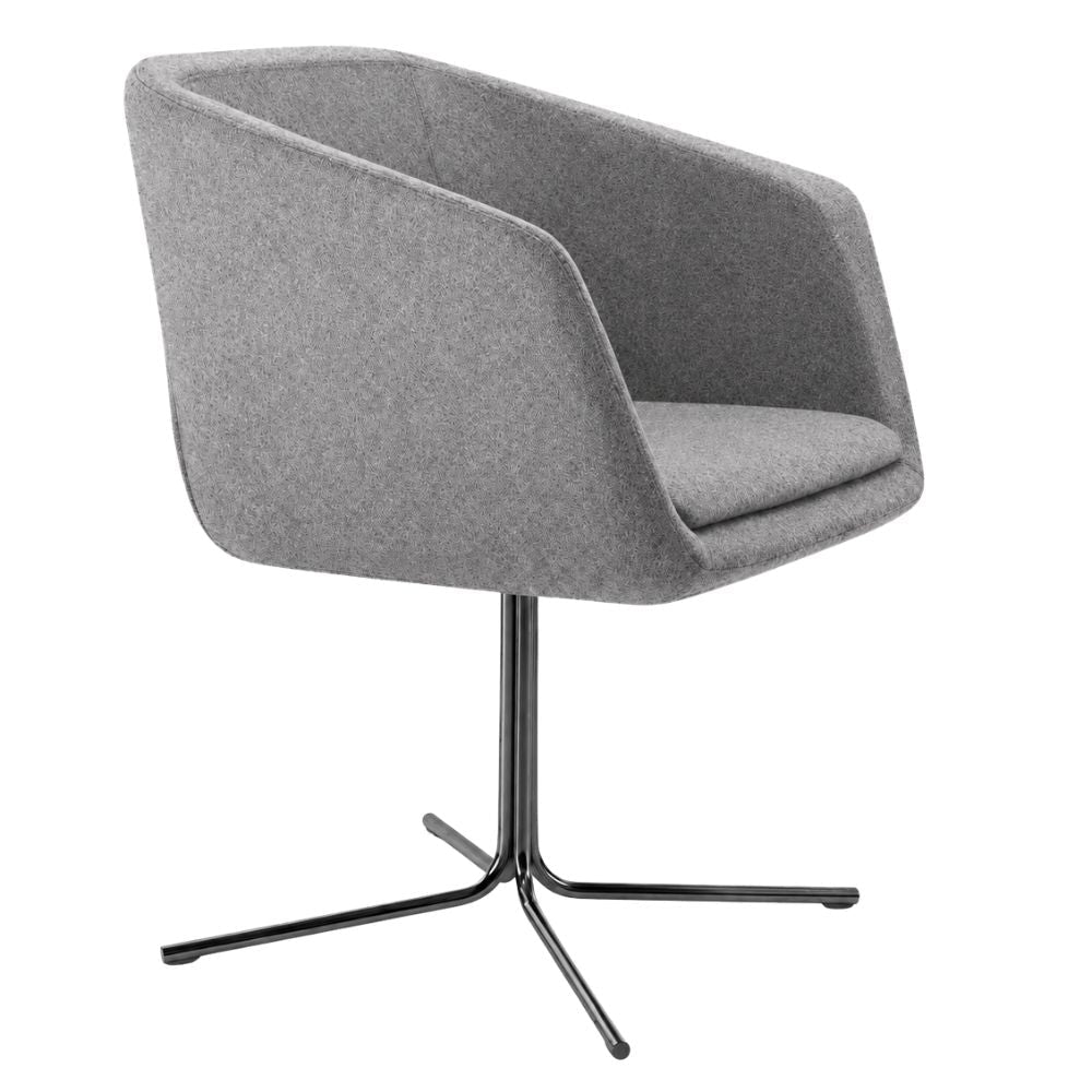 Silla de recepción Labenze MEG tapizada con respaldo envolvente y descansabrazos integrados