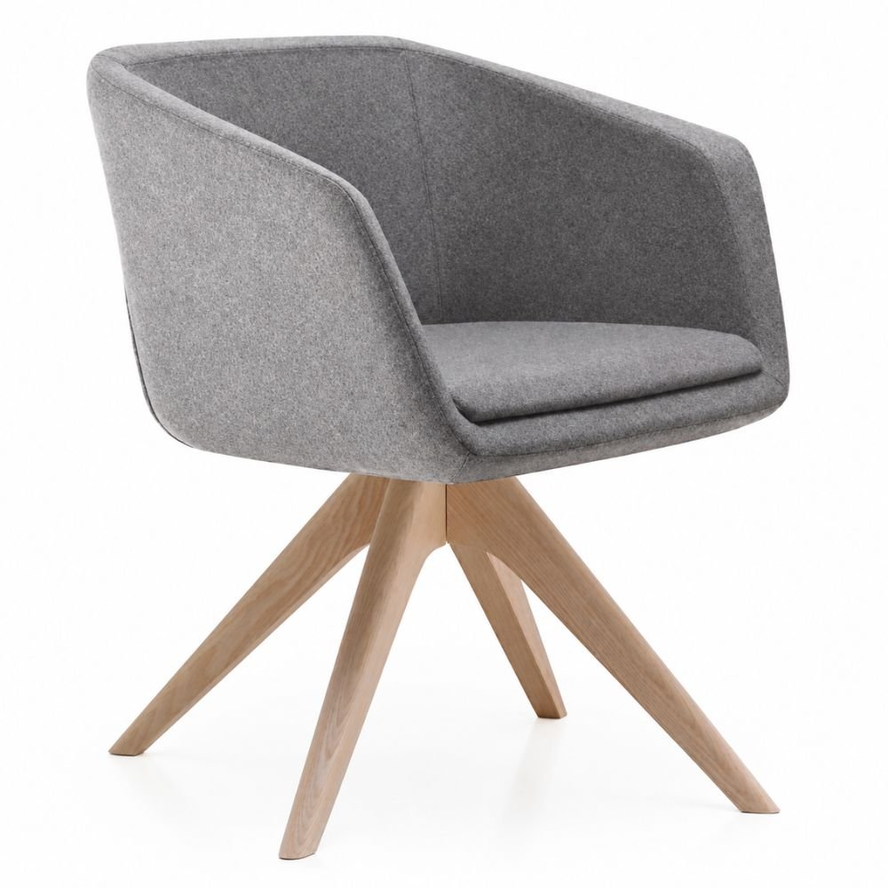 Silla de Oficina de Recepción - LABENZE MEG - Varios Colores - Tapizado con Respaldo y Descansabrazos - 155-10430-000 GRADO 0 - Labenze - NOGAL BEAT - Silla de Visita