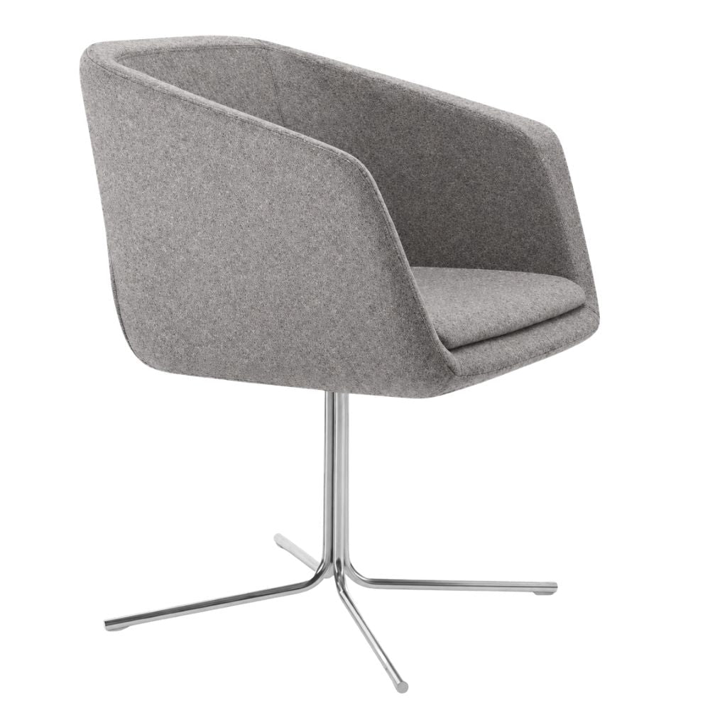 Silla de recepción Labenze MEG tapizada con respaldo envolvente y descansabrazos integrados