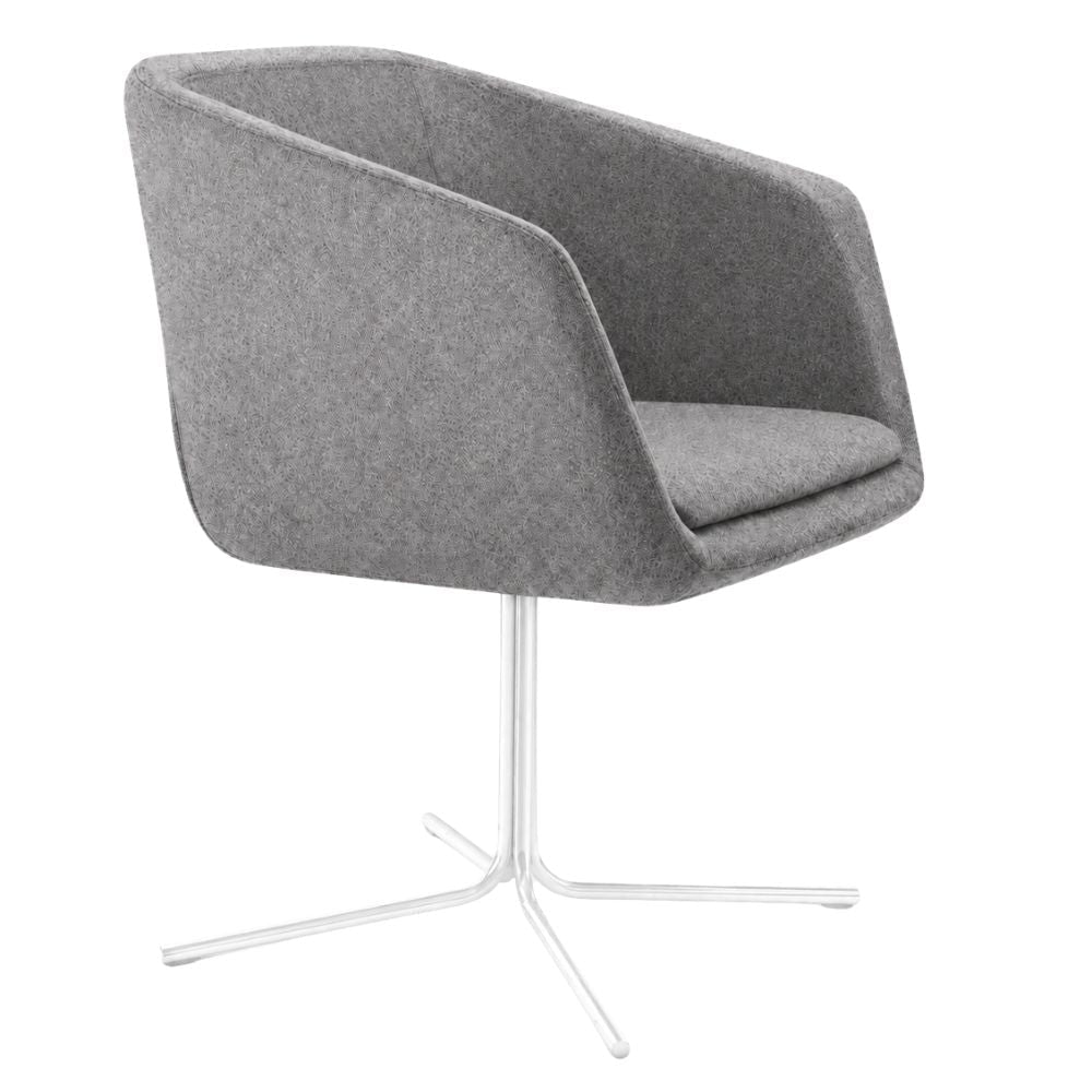 Silla de recepción Labenze MEG tapizada con respaldo envolvente y descansabrazos integrados