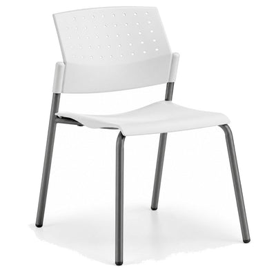 Silla de Oficina de Sala de Espera - LABENZE ARETA 106-00200 - Blanco - Estructura Tubular Negro sin Brazos - 106-00200-ESP - Labenze - NOGAL BEAT - Silla de Visita
