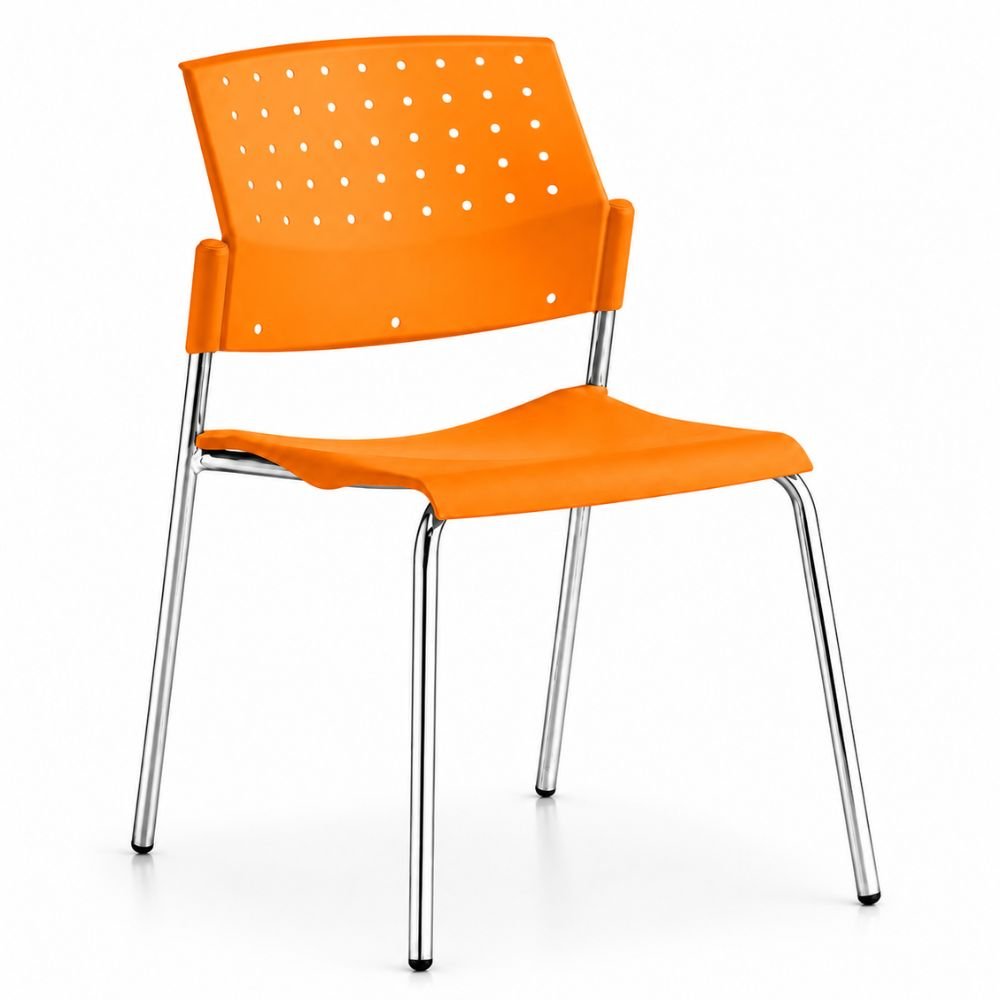Silla de Oficina de Sala de Espera - LABENZE ARETA 106-00220 - Varios Colores - Estructura Tubular Cromado sin Brazos - 106-00220 - Labenze - NOGAL BEAT - Silla de Visita