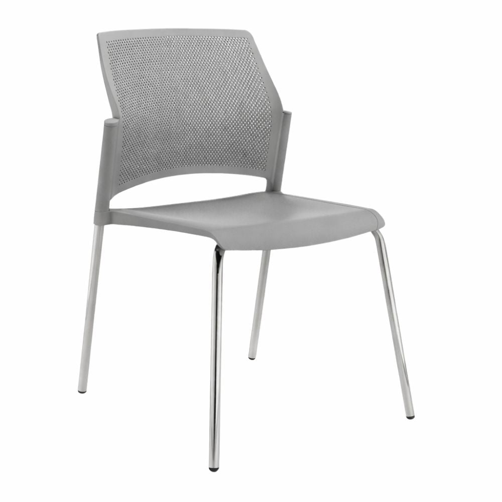 Silla de Oficina de Sala de Espera Respaldo Multiperforado - LABENZE REPLAY 106 - 00620 - Varios Colores - Fija sin Brazos y Patas Tubular Pintado Cromo - 106-00620 - Labenze - NOGAL BEAT - Sillas de Oficina