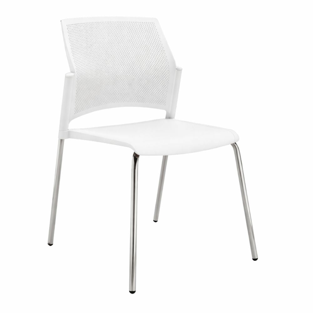 Silla de Oficina de Sala de Espera Respaldo Multiperforado - LABENZE REPLAY 106 - 00620 - Varios Colores - Fija sin Brazos y Patas Tubular Pintado Cromo - 106-00620 - Labenze - NOGAL BEAT - Sillas de Oficina