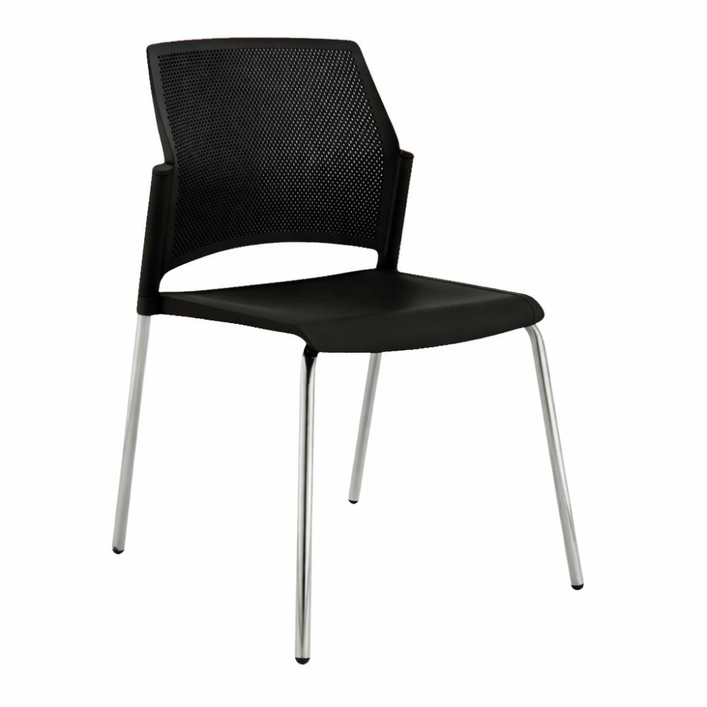 Silla de Oficina de Sala de Espera Respaldo Multiperforado - LABENZE REPLAY 106 - 00620 - Varios Colores - Fija sin Brazos y Patas Tubular Pintado Cromo - 106-00620 - Labenze - NOGAL BEAT - Sillas de Oficina