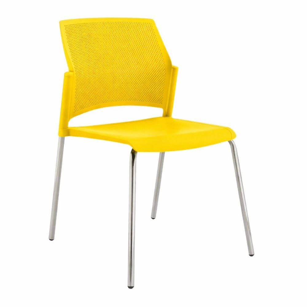 Silla de Oficina de Sala de Espera Respaldo Multiperforado - LABENZE REPLAY 106 - 00620 - Varios Colores - Fija sin Brazos y Patas Tubular Pintado Cromo - 106-00620 - Labenze - NOGAL BEAT - Sillas de Oficina