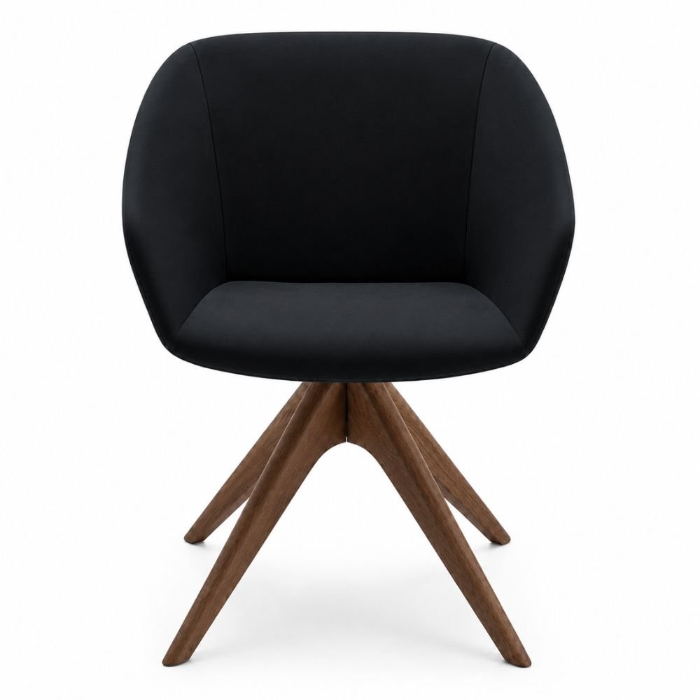 Silla de sala de espera LABENZE BRECK tapizada con respaldo, descansabrazos integrados y base a elegir