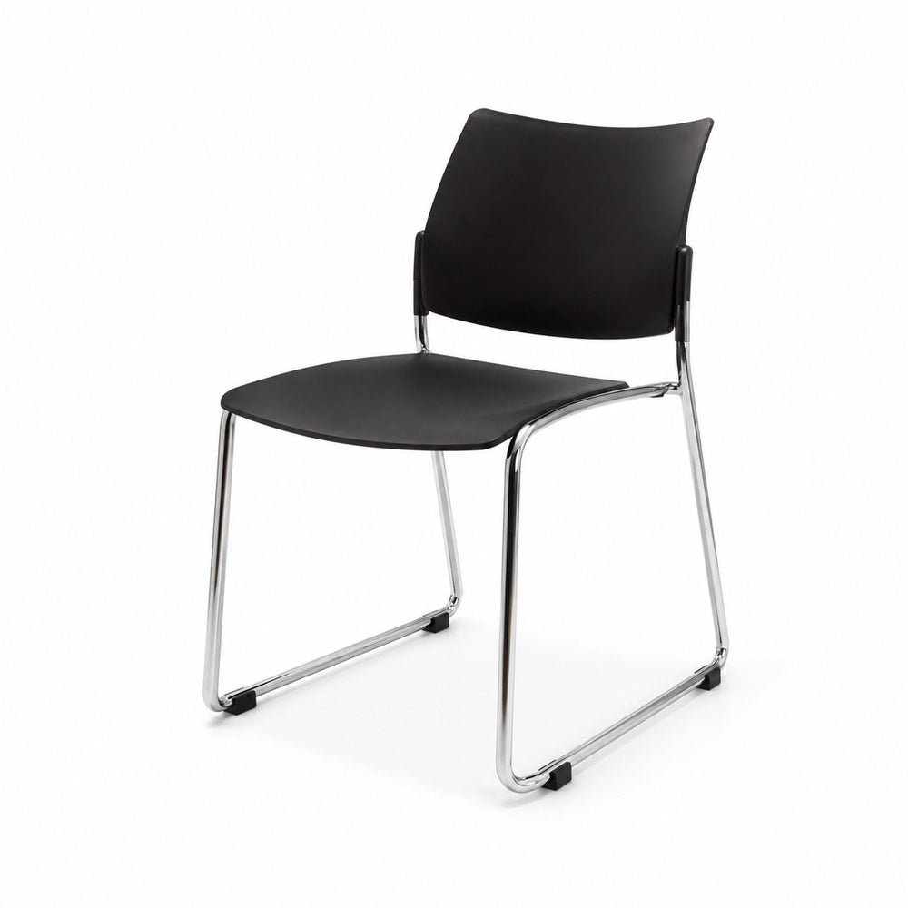 Silla de Oficina de Visita Estibable - VERSA STYLE - Varios Colores - Asiento y Respaldo en Polipropileno con Base Trineo en Cromo - AL-3018 - VERSA - NOGAL BEAT - Silla de Visita