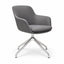 Silla de Oficina de Visita Respaldo Medio - VERSA ALTUS DEAN - Estructura Aluminio - Tapiz a Elegir - AL-645T - VERSA - NOGAL BEAT - Silla de Visita
