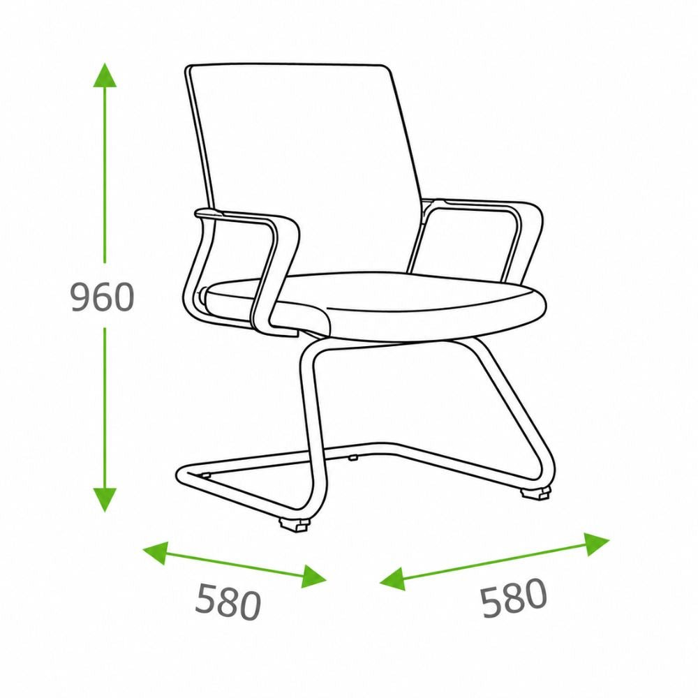 Silla de Oficina de Visita - VERSA ERGOSTAR LIT VISITA - Negro - Respaldo en Malla y Asiento Tapizado - ES-205 - VERSA - NOGAL BEAT - Silla de Visita
