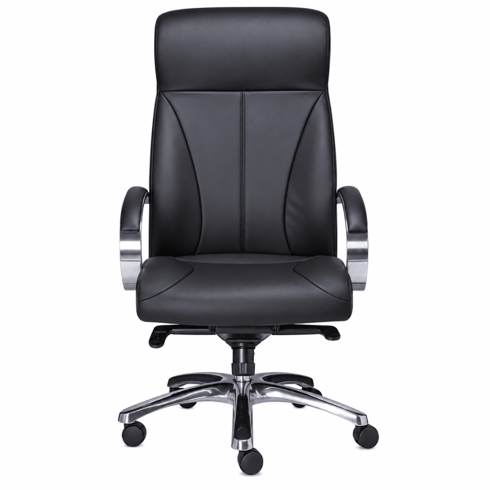 Silla de Oficina Directiva Ergonómica - REQUIEZ RP-8000 - Varios Colores - 5 Puntas con Brazos con Respaldo Alto y Tapizado Piel - RP-8000/NG - Requiez - NOGAL BEAT - Silla Directiva