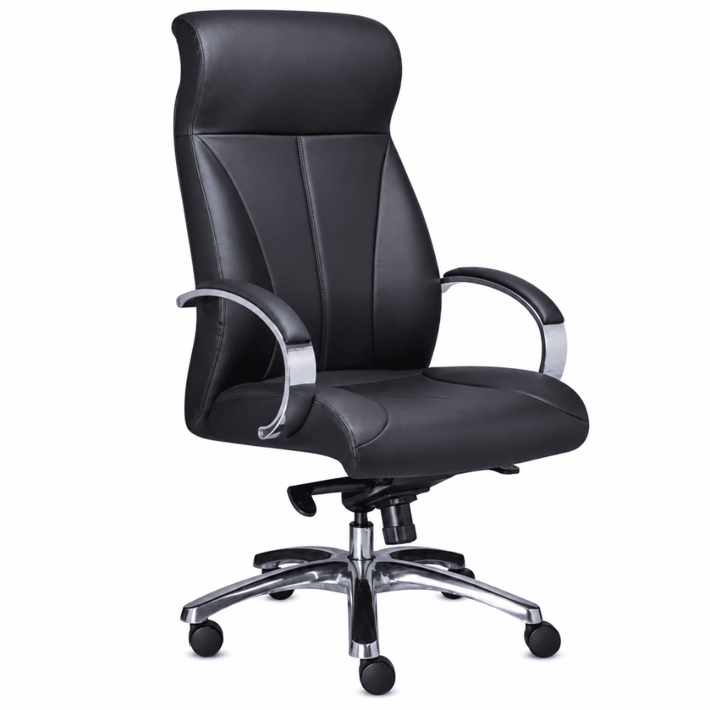 Silla de Oficina Directiva Ergonómica - REQUIEZ RP-8000 - Varios Colores - 5 Puntas con Brazos con Respaldo Alto y Tapizado Piel - RP-8000/NG - Requiez - NOGAL BEAT - Silla Directiva