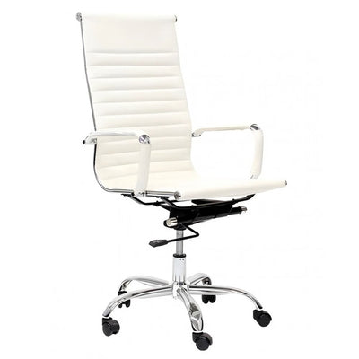 Silla de Oficina Directiva - NOGAL BEAT CÁDIZ RESPALDO ALTO ECO - CREMA (IVORY) - OUTLET - Asiento y Respaldo Tapizados - Sobrestock - CÁDIZ RESPALDO ALTO ECO-CREMA (IVORY)-OUTLET - MDO - NOGAL BEAT - Silla Directiva