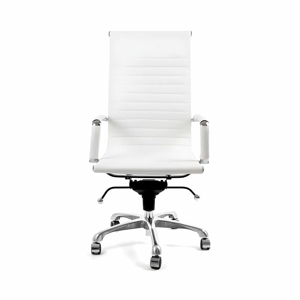 Silla directiva Nogal Beat Cádiz con respaldo tapizado, brazos en PU y base negra giratoria