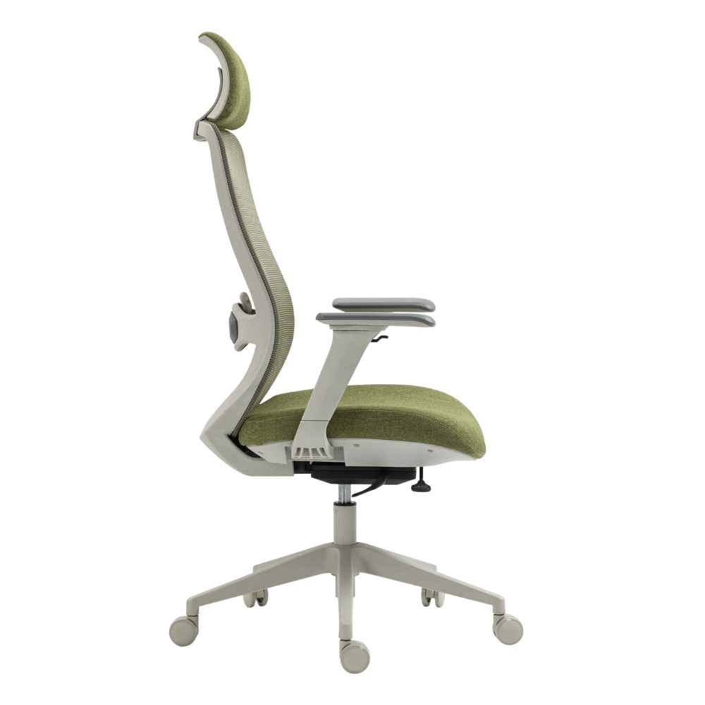 Silla De Oficina Ejecutiva - ALBAR AC - 30 GV - Verde - Respaldo En Malla y Asiento Tapizado - AC - 30 GV - ALBAR - NOGAL BEAT - Sillas de Oficina