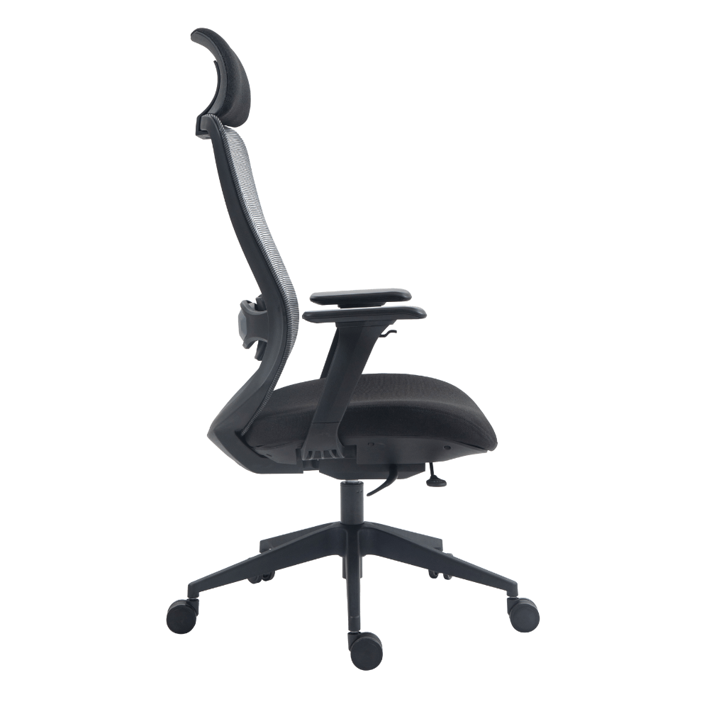Silla De Oficina Ejecutiva - ALBAR AC - 30 NN - Negra - Respaldo En Malla y Asiento Tapizado - AC - 30 NN - ALBAR - NOGAL BEAT - Silla de oficina