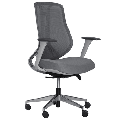 Silla De Oficina Ejecutiva - ALBAR AC-40S - Varios Colores - Respaldo En Malla y Asiento Tapizado - AC-40S GR - ALBAR - NOGAL BEAT - Silla Ejecutiva