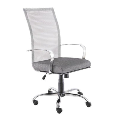 Silla De Oficina Ejecutiva - ALBAR M - 150 C - Varios Colores - Respaldo En Malla y Asiento Tapizado - M - 150 C - ALBAR - NOGAL BEAT - Sillas de Oficina