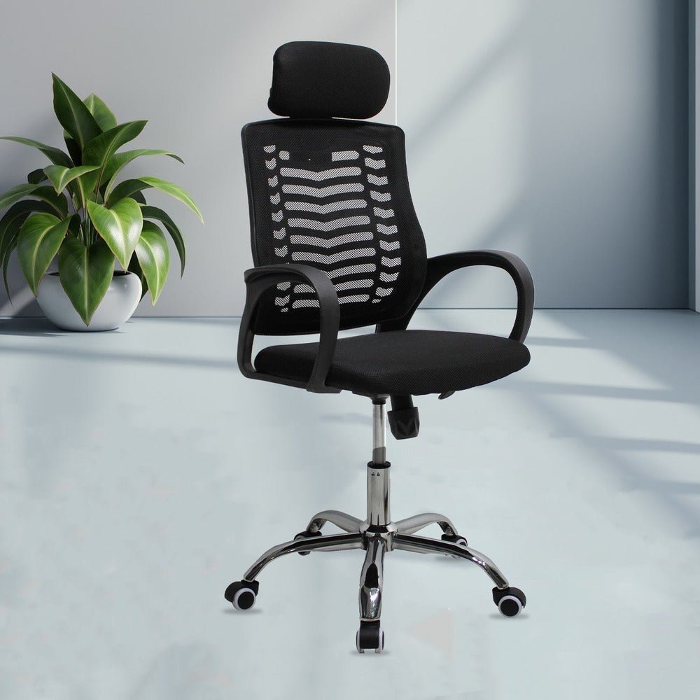 Silla de Oficina Ejecutiva - KINGSTRONG JM-108A MESH SILL0903724 - Negro - Respaldo en Malla y Asiento Tapizado - SILL0903724 - Mundo In - NOGAL BEAT - Silla Ejecutiva