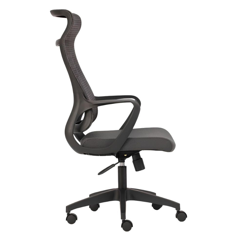 Silla de Oficina Ejecutiva - NOGAL BEAT ALZETTE - Negro - Respaldo en Malla y Asiento Tapizado - Alzette - MOBILIARIO EN MOVIMIENTO - NOGAL BEAT - Sillas de Oficina