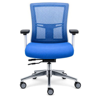 Silla de Oficina Ejecutiva Quadra Estructura Blanca - REQUIEZ QUADRA RE-1371 102-1371V - Varios Colores - Respaldo en Mesh con Base de Aluminio Pulido y Brazos Ajustables - 102-1371A-20-ESP - Requiez - NOGAL BEAT - Silla Ejecutiva