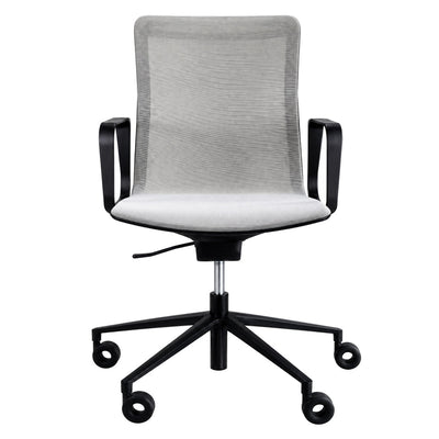 Silla de Oficina Ejecutiva Rail Respaldo Medio - REQUIEZ RAIL RE-3031GR 101-3031G - Color Único - Mesh Gris con Base de Aluminio en Pintura Electrostática - 101-3031G-01-ESP - Requiez - NOGAL BEAT - Silla Ejecutiva