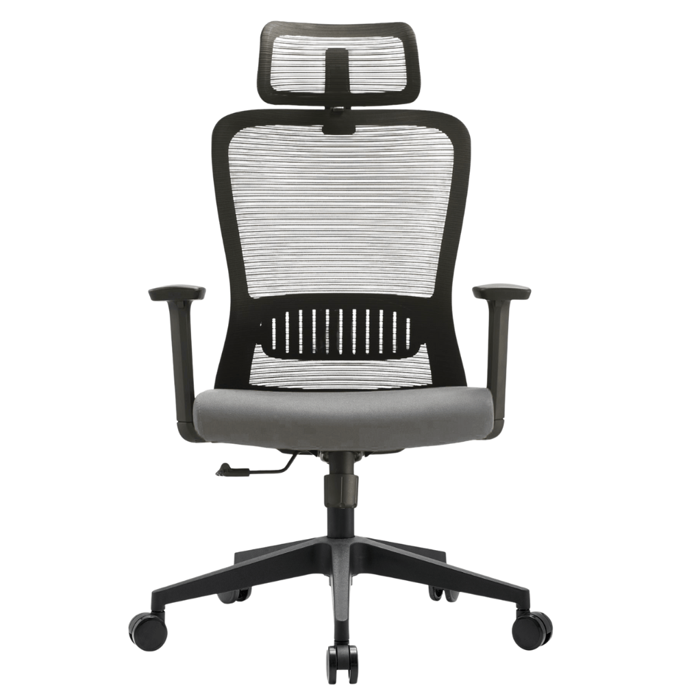 Silla De Oficina Ejecutiva Soporte Lumbar - GERSA FENT ALTO - Varios Colores - Respaldo En Malla y Asiento Tapizado - Fent Alto - GERSA - NOGAL BEAT - Sillas de oficina