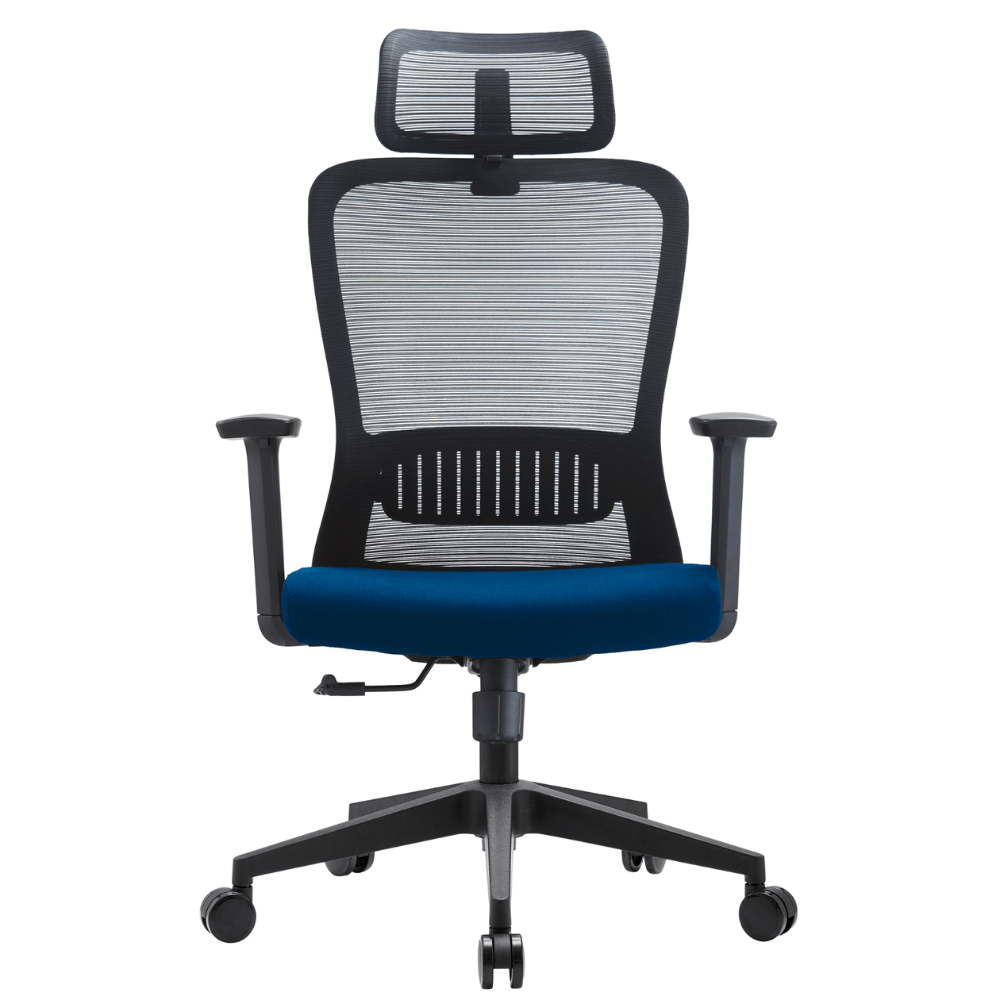 Silla De Oficina Ejecutiva Soporte Lumbar - GERSA FENT ALTO - Varios Colores - Respaldo En Malla y Asiento Tapizado - Fent Alto - GERSA - NOGAL BEAT - Sillas de oficina