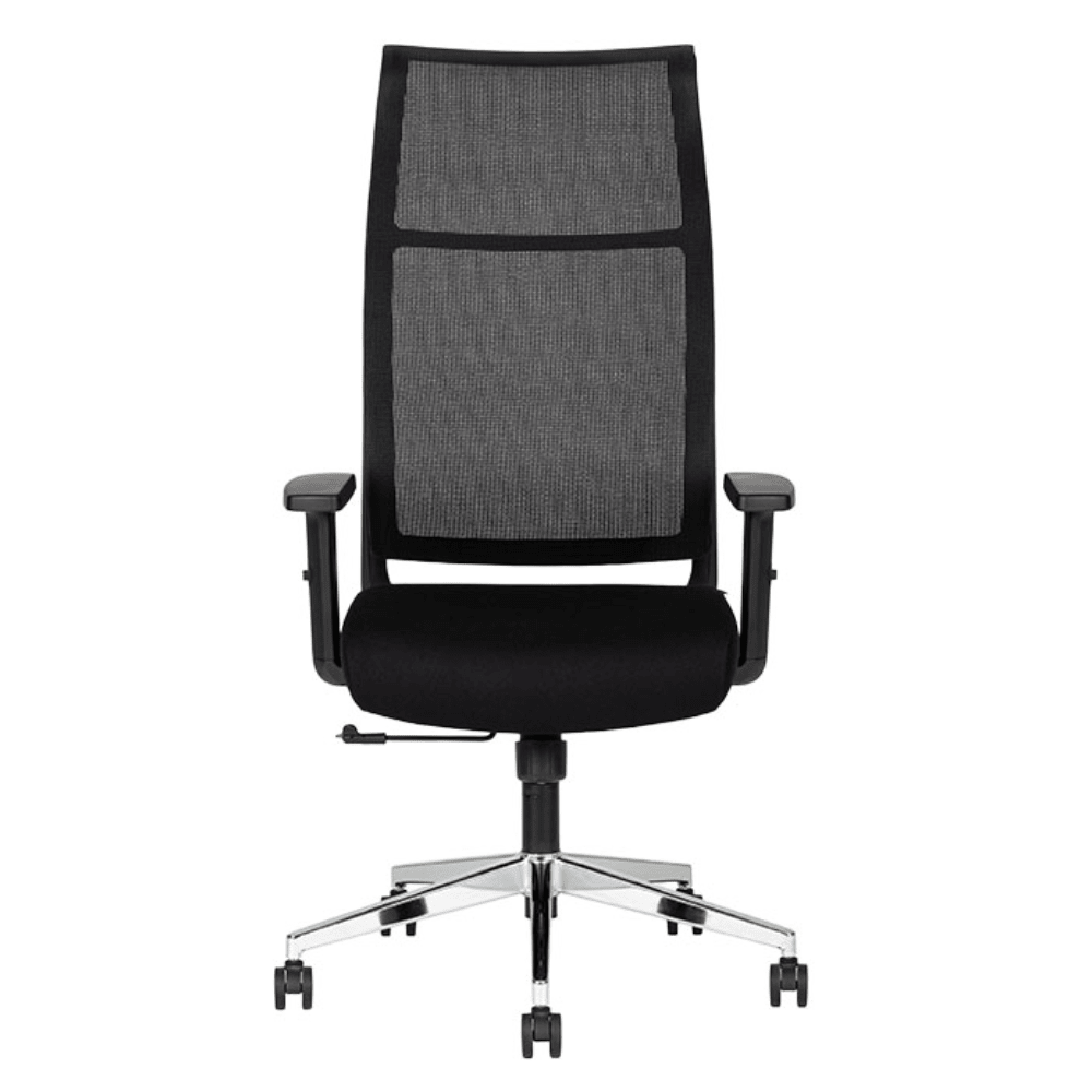 Silla De Oficina Ejecutiva - TECHNO EKHO BLACK - Negro - Respaldo en Malla y Asiento Tapizado - Ekho Black - Techno - NOGAL BEAT - Silla Ejecutiva