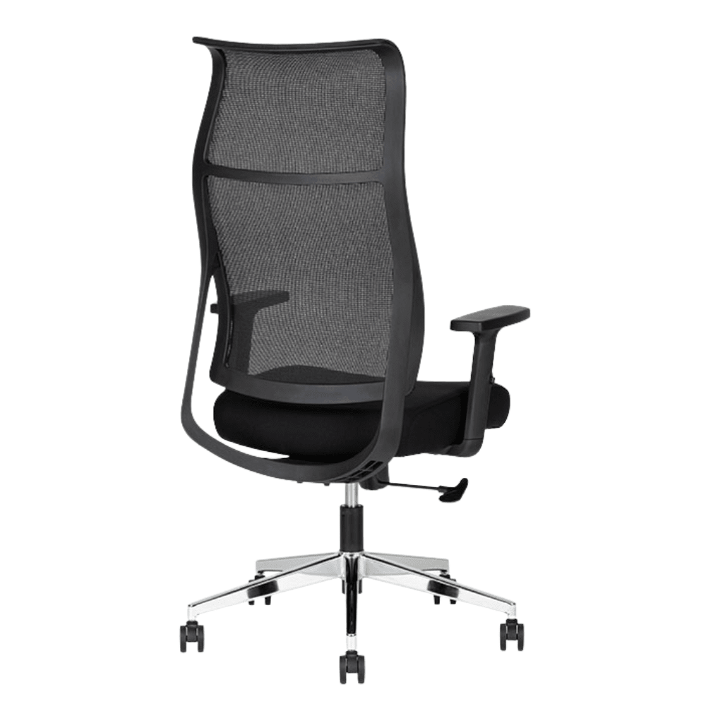 Silla De Oficina Ejecutiva - TECHNO EKHO BLACK - Negro - Respaldo en Malla y Asiento Tapizado - Ekho Black - Techno - NOGAL BEAT - Silla Ejecutiva