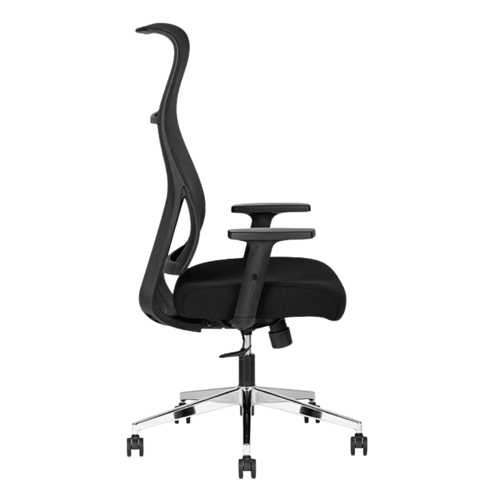 Silla De Oficina Ejecutiva - TECHNO EKHO BLACK - Negro - Respaldo en Malla y Asiento Tapizado - Ekho Black - Techno - NOGAL BEAT - Silla Ejecutiva