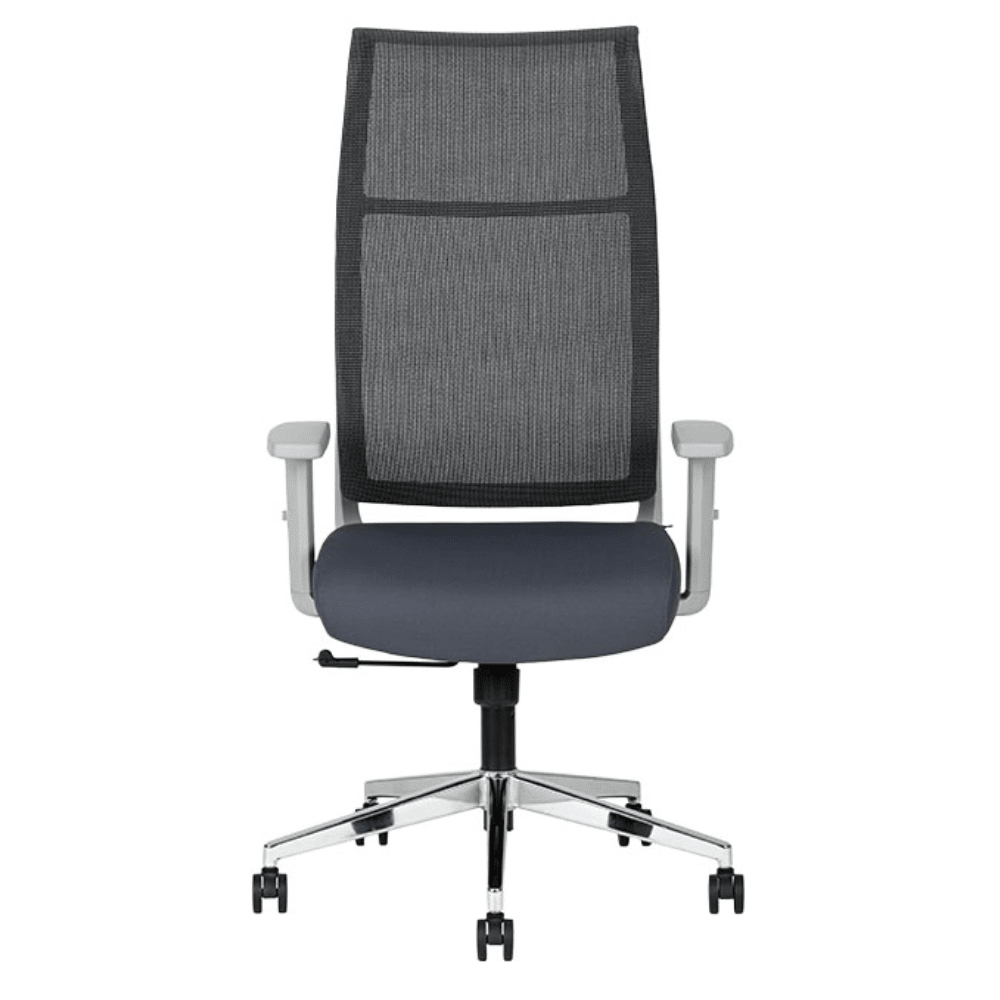 Silla De Oficina Ejecutiva - TECHNO EKHO GRAY - Gris - Respaldo en Malla y Asiento Tapizado - Ekho Gray - Techno - NOGAL BEAT - Silla Ejecutiva