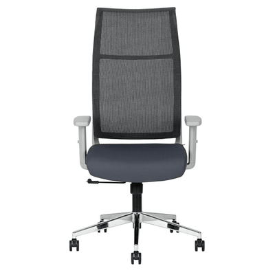 Silla De Oficina Ejecutiva - TECHNO EKHO GRAY - Gris - Respaldo en Malla y Asiento Tapizado - Ekho Gray - Techno - NOGAL BEAT - Silla Ejecutiva