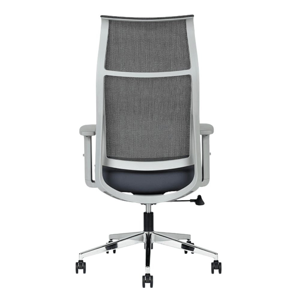 Silla De Oficina Ejecutiva - TECHNO EKHO GRAY - Gris - Respaldo en Malla y Asiento Tapizado - Ekho Gray - Techno - NOGAL BEAT - Silla Ejecutiva