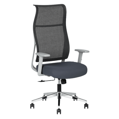Silla De Oficina Ejecutiva - TECHNO EKHO GRAY - Gris - Respaldo en Malla y Asiento Tapizado - Ekho Gray - Techno - NOGAL BEAT - Silla Ejecutiva