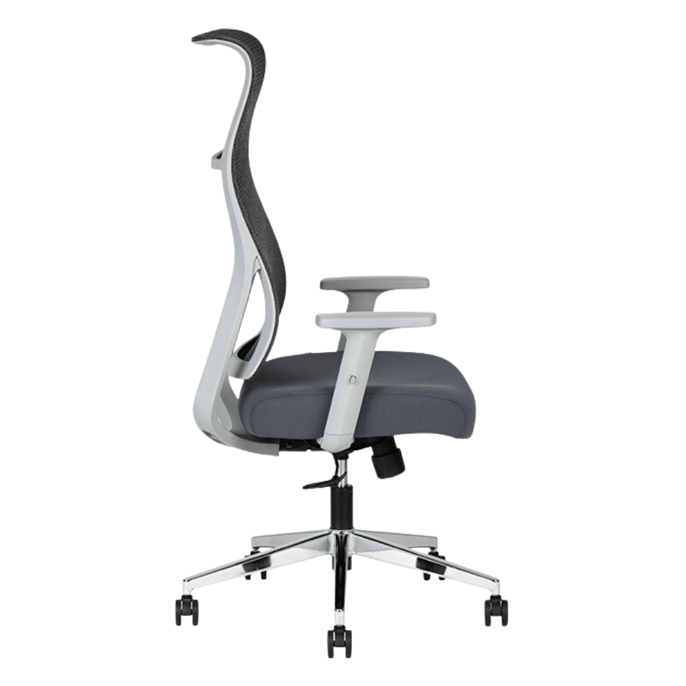 Silla De Oficina Ejecutiva - TECHNO EKHO GRAY - Gris - Respaldo en Malla y Asiento Tapizado - Ekho Gray - Techno - NOGAL BEAT - Silla Ejecutiva