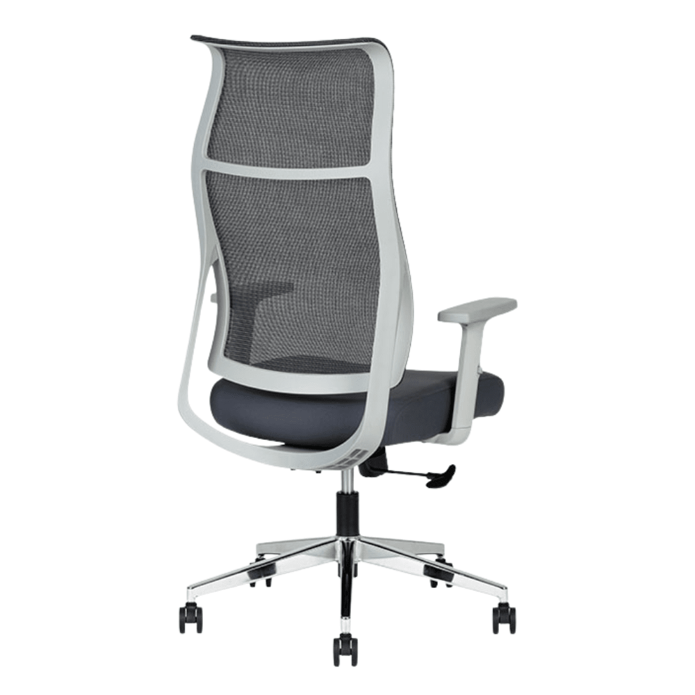 Silla De Oficina Ejecutiva - TECHNO EKHO GRAY - Gris - Respaldo en Malla y Asiento Tapizado - Ekho Gray - Techno - NOGAL BEAT - Silla Ejecutiva