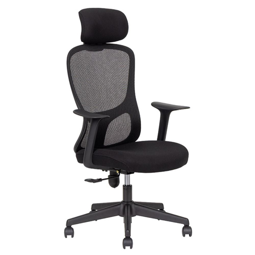 Silla De Oficina Ejecutiva - TECHNO JOURNEY RESPALDO ALTO - Negro - Respaldo en Malla y Asiento Tapizado - JOURNEY RESPALDO ALTO - Techno - NOGAL BEAT - Silla de Oficina