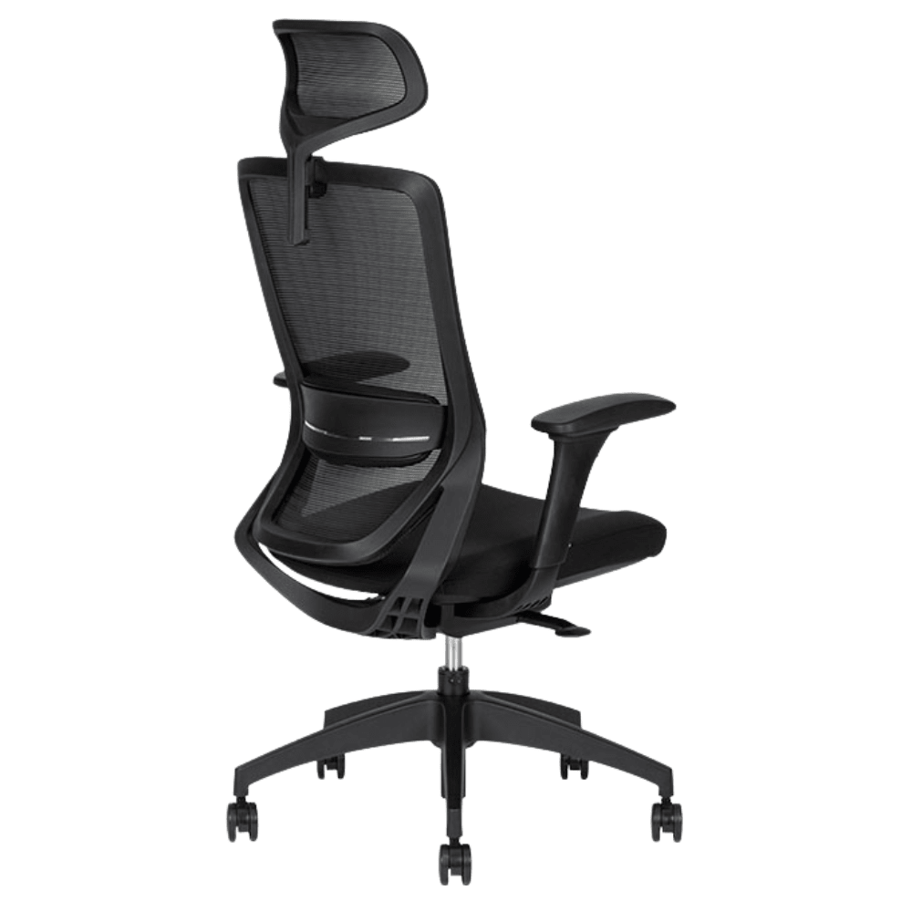 Silla De Oficina Ejecutiva - TECHNO SOUL EXPRESS BLACK RESPALDO ALTO - Negro - Respaldo en Malla y Asiento Tapizado - Soul Express Black Respaldo Alto - Techno - NOGAL BEAT - Silla Ejecutiva