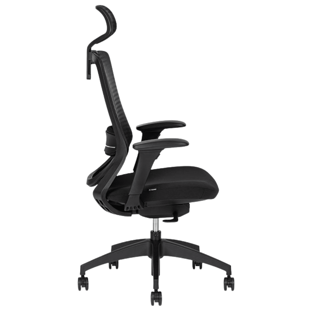 Silla De Oficina Ejecutiva - TECHNO SOUL EXPRESS BLACK RESPALDO ALTO - Negro - Respaldo en Malla y Asiento Tapizado - Soul Express Black Respaldo Alto - Techno - NOGAL BEAT - Silla Ejecutiva