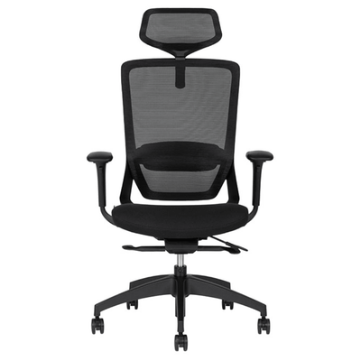 Silla De Oficina Ejecutiva - TECHNO SOUL EXPRESS BLACK RESPALDO ALTO - Negro - Respaldo en Malla y Asiento Tapizado - Soul Express Black Respaldo Alto - Techno - NOGAL BEAT - Silla Ejecutiva