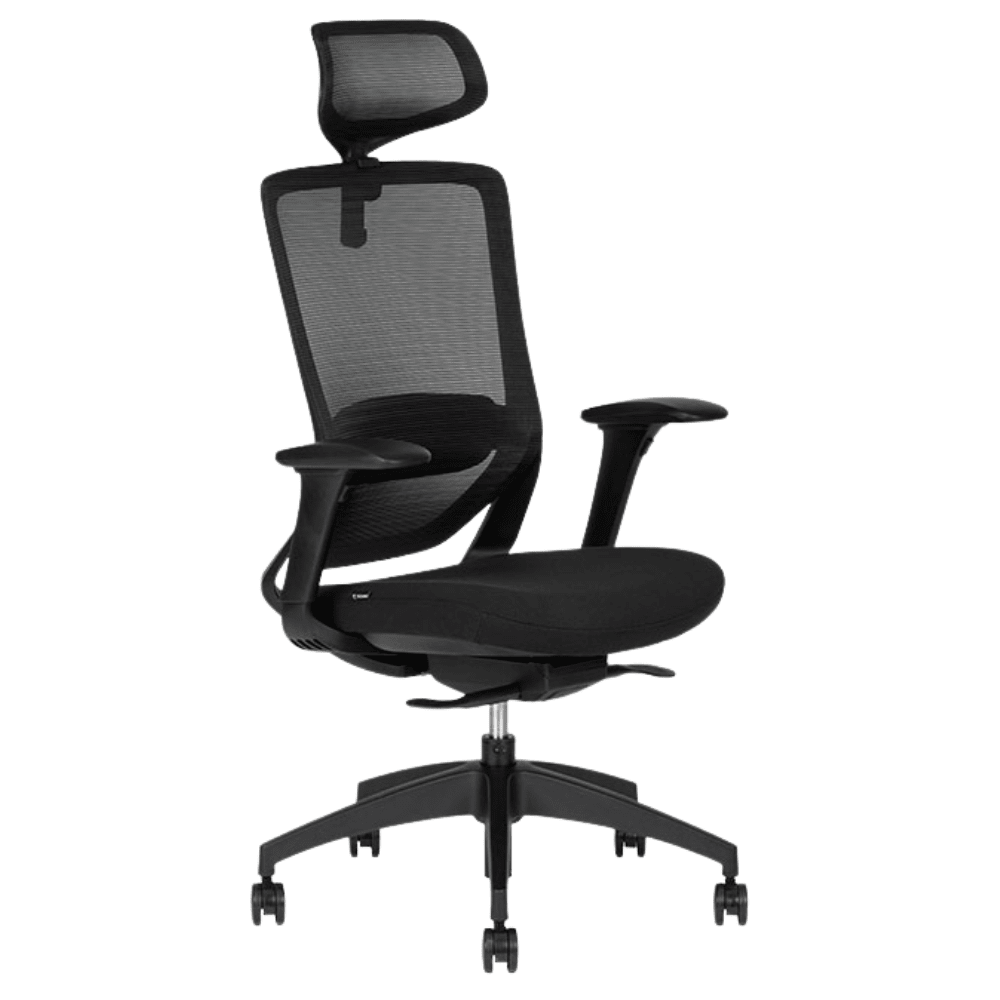 Silla De Oficina Ejecutiva - TECHNO SOUL EXPRESS BLACK RESPALDO ALTO - Negro - Respaldo en Malla y Asiento Tapizado - Soul Express Black Respaldo Alto - Techno - NOGAL BEAT - Silla Ejecutiva
