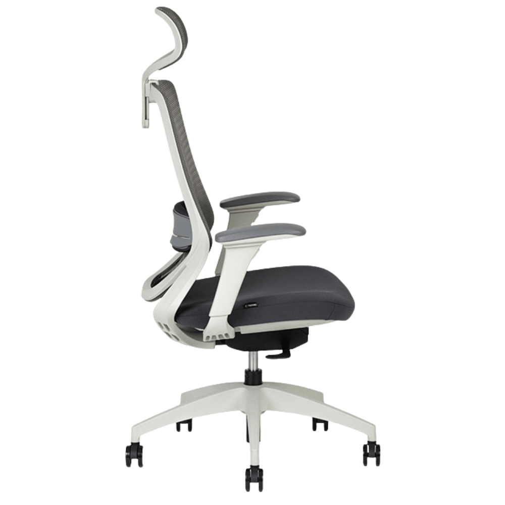 Silla De Oficina Ejecutiva - TECHNO SOUL EXPRESS WHITE RESPALDO ALTO - Blanca - Respaldo en Malla y Asiento Tapizado - Soul Express White Respaldo Alto - Techno - NOGAL BEAT - Silla Ejecutiva