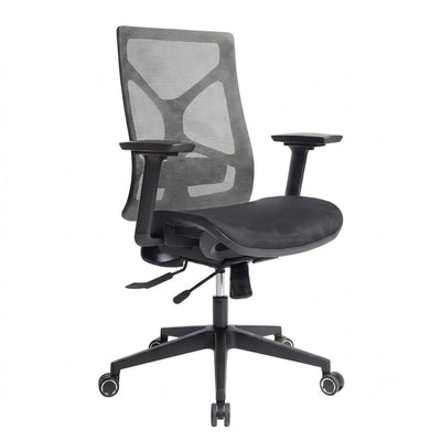 Silla de Oficina Ejecutiva - VERSA ERGOSTAR WULF - Negro con Blanco - Respaldo en Malla y Asiento Tapizado - ES-280 - VERSA - NOGAL BEAT - Silla Ejecutiva