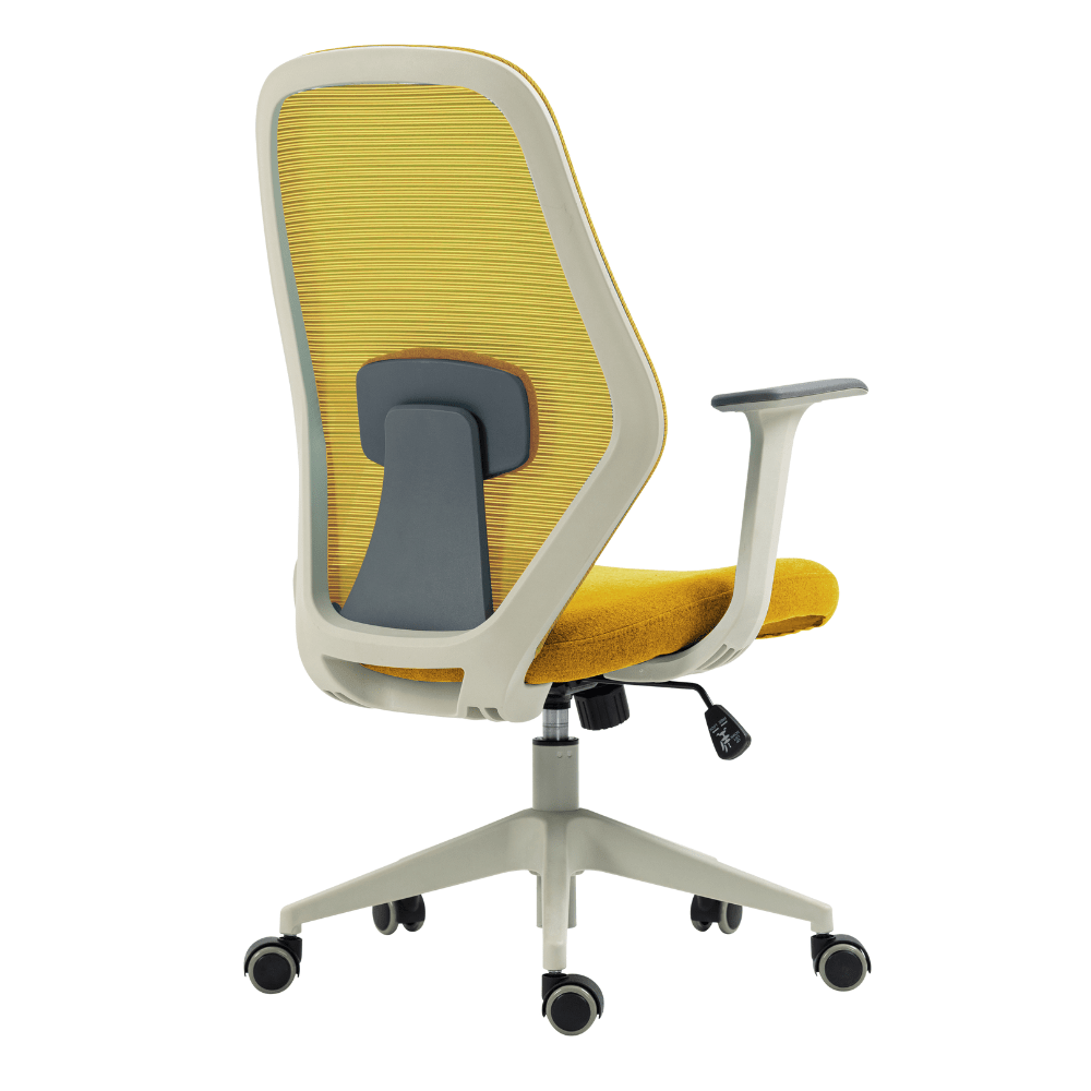 Silla De Oficina Operativa - AC - 20 GA - Amarillo - Respaldo En Malla y Asiento Tapizado - AC - 20 GA - ALBAR - NOGAL BEAT - Silla de oficina