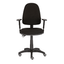 Silla de oficina operativa Albar E-90N CB negra con respaldo tapizado, brazos ajustables y base de cinco puntas