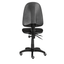 Silla operativa ALBAR E-90N SB negra con respaldo y asiento tapizados sobre base de nylon de cinco puntas